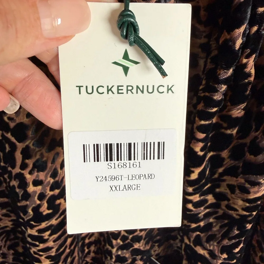 NWT Tuckernuck Leopard Burnout Blouse Women XXL Brown Animal Print Mob Wife Chic